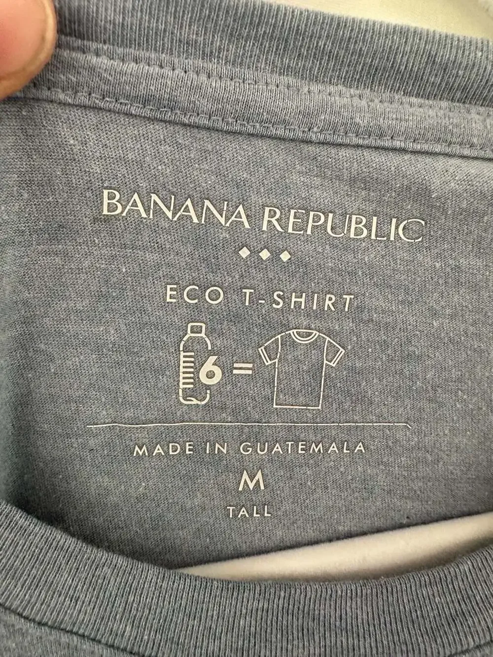 Banana Republic Eco T-Shirt Blue Pocket Compass Patent Print Medium Long